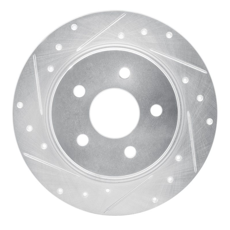 Jeep Wrangler Brake Rotor (1) - Rear Right - R1 Concepts - Drilled & Slotted - Silver - `18-`25
